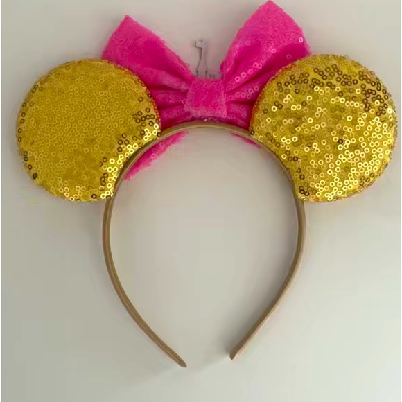 COPY - NWT MOUSE EARS GLITTERS HEADBAND with SHINY BOW - Picture 6 of 13